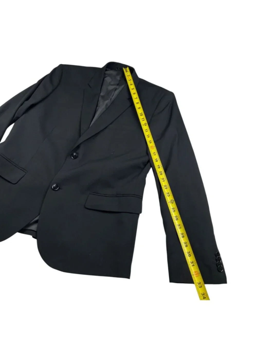H&M Men's Performance 2-Button Skinny Fit Blazer Jacket Black • 44R